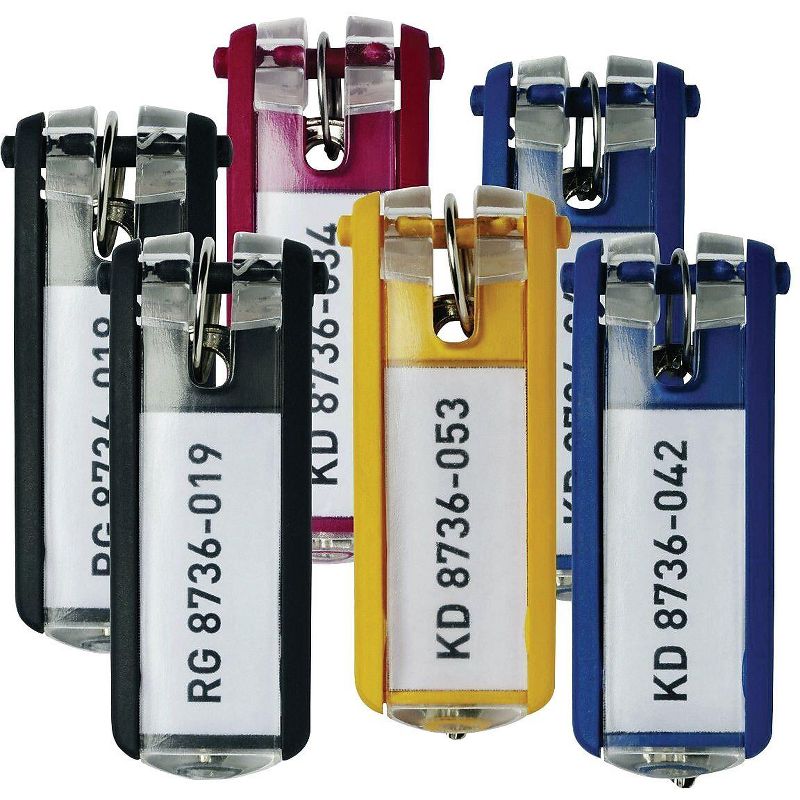 Durable Key Tags for Locking Key Cabinets Plastic 1 1/8 x 2 3/4 Assorted 24/Pack 194900