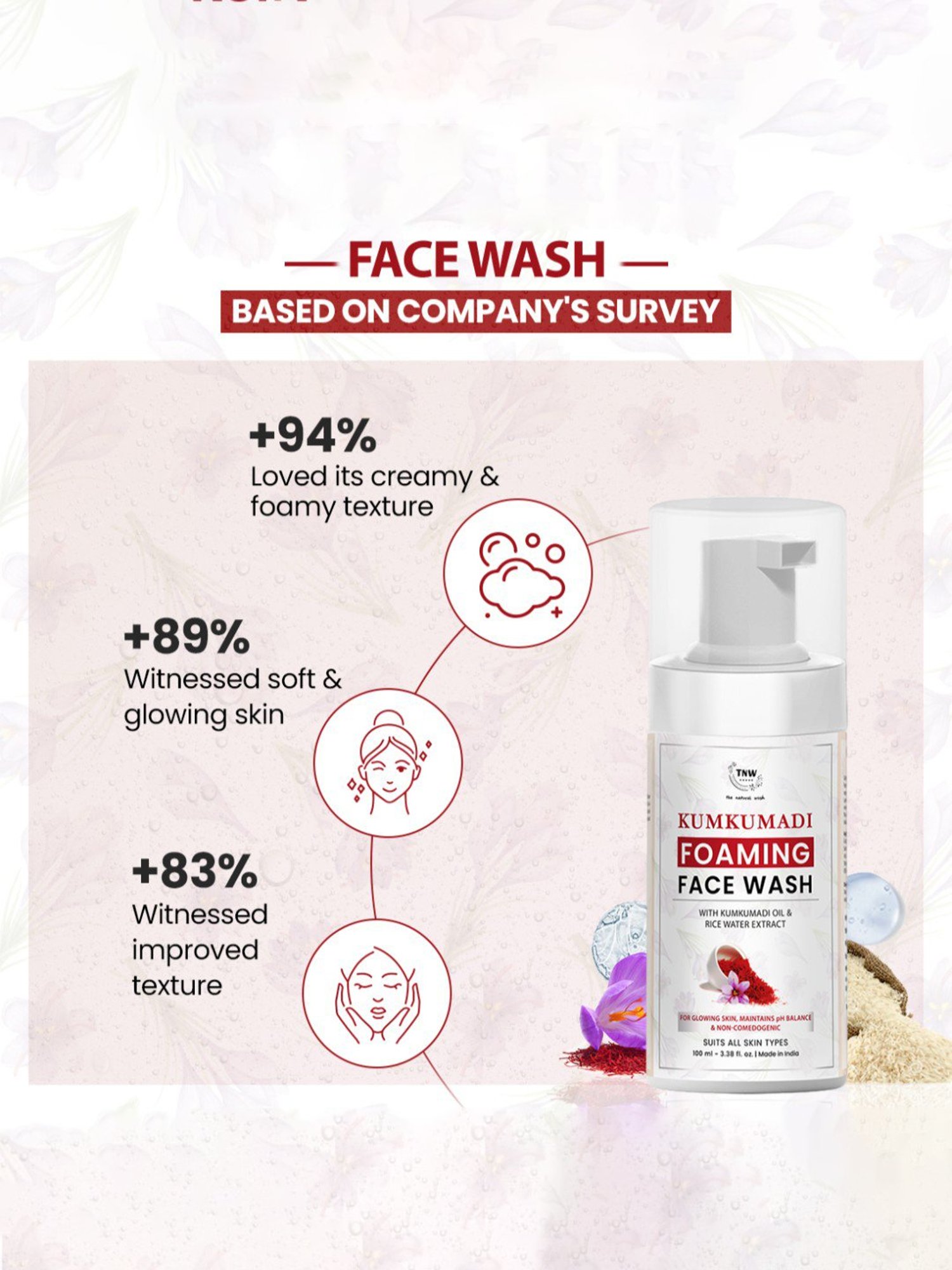 TNW-The Natural Wash Kumkumadi Foaming Face Wash - 100 ml