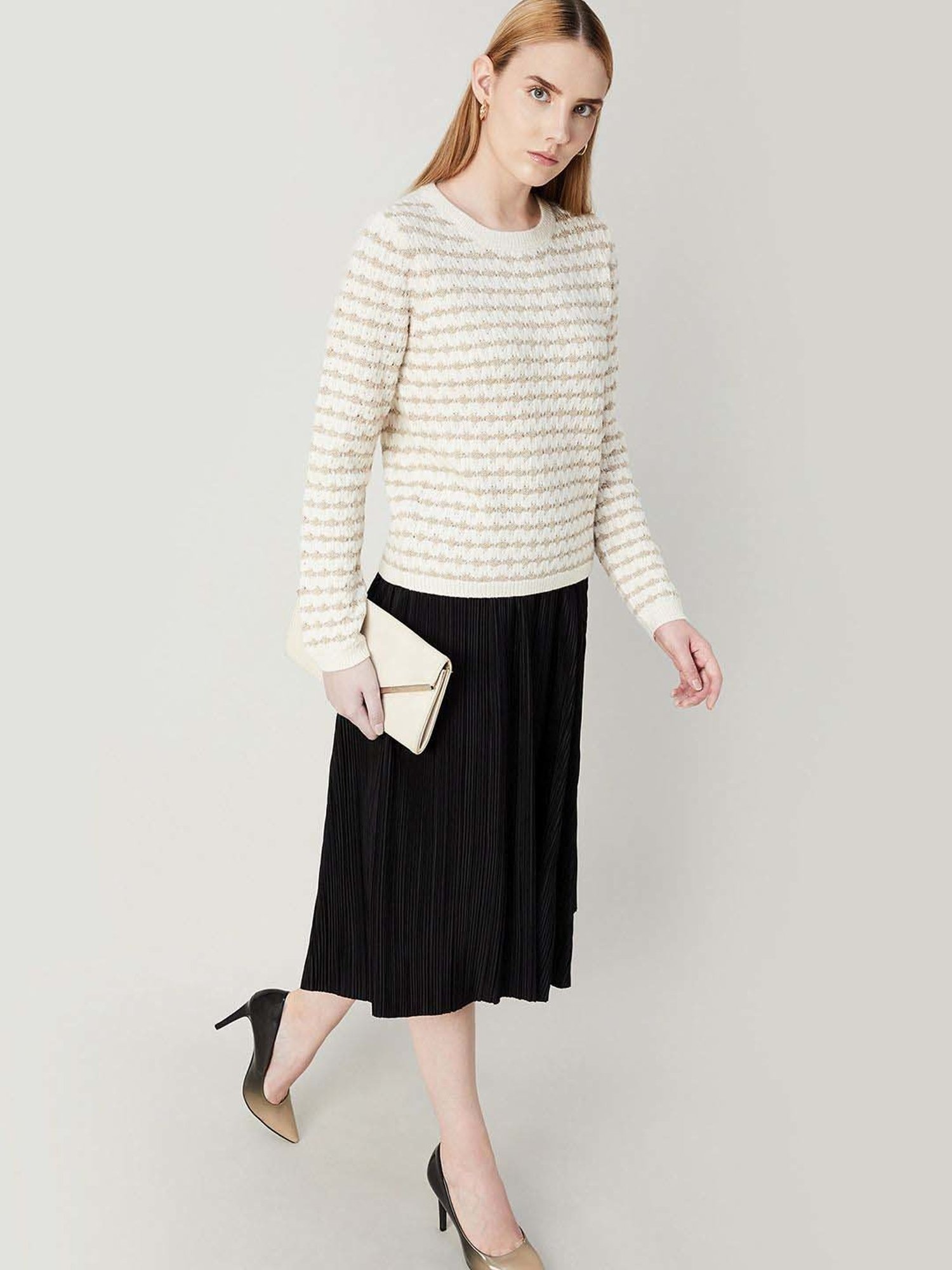 Code by Lifestyle Off-White Self Pattern Top