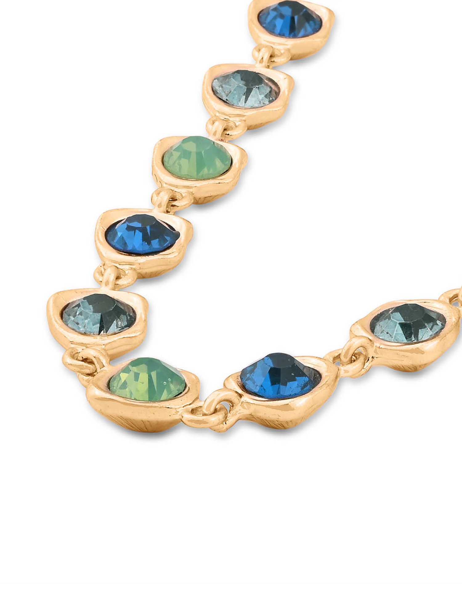 Accessorize London Green Organic Gem Collar Necklace for Women