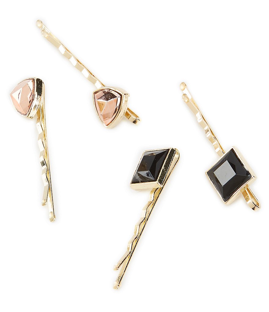 GB Girls Gold 4-Pack Jeweled Bobby Pins