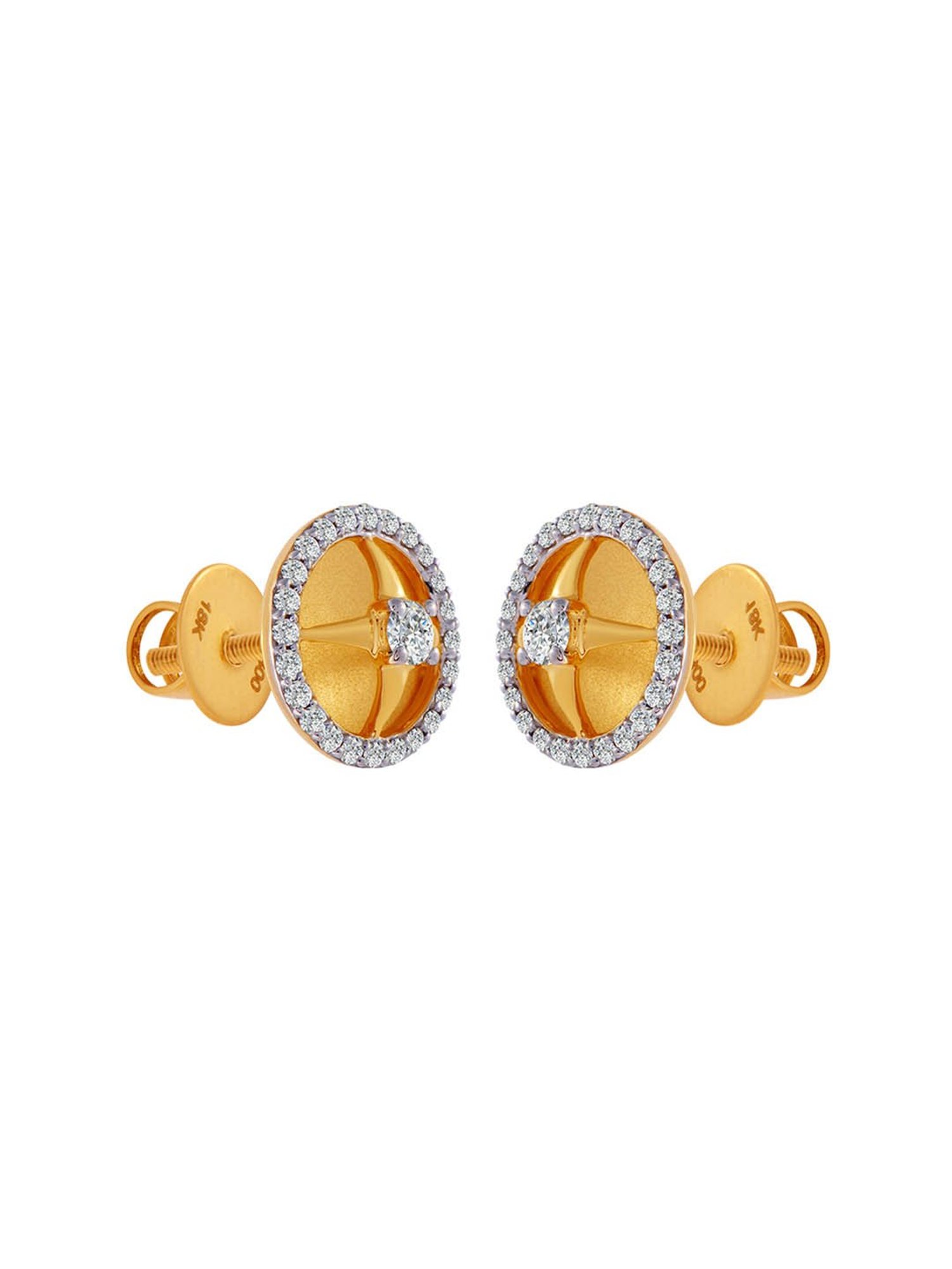 P.C. Chandra Jewellers 18 kt Gold & Diamond Earrings
