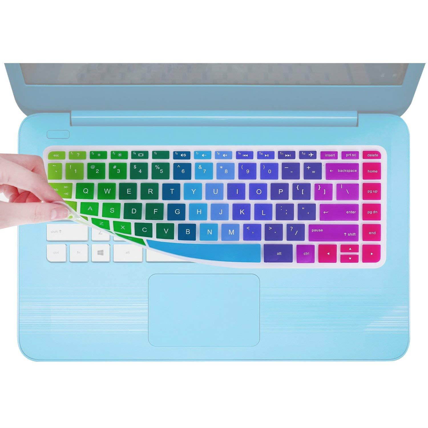 Keyboard Cover Compatible HP Stream 14 Inch Laptop /2018 2017 New HP Stream 14 Inch /14 Inch HP Pavilion 14-ab 14-ac 14-ad 14-al 14-an Series -Rainbow