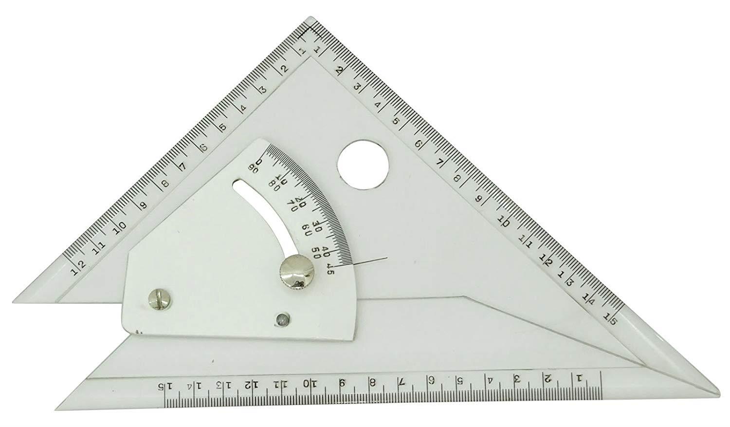 Technosigma Drawing Professional Adjustable Set Square Beveled Edges - 8 Inches