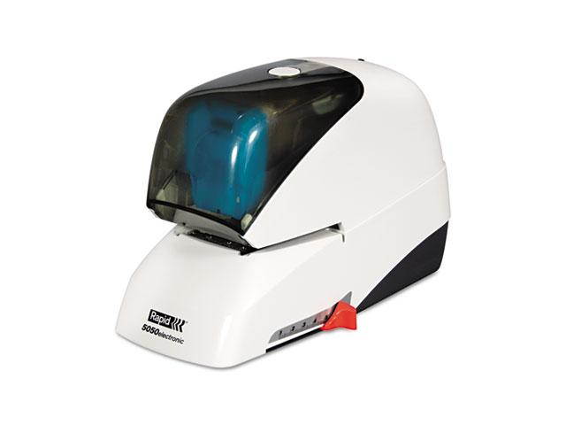 Rapid 73157 5050 Heavy-Duty Flat Clinch Electric Stapler, 50-Sheet Capacity, White