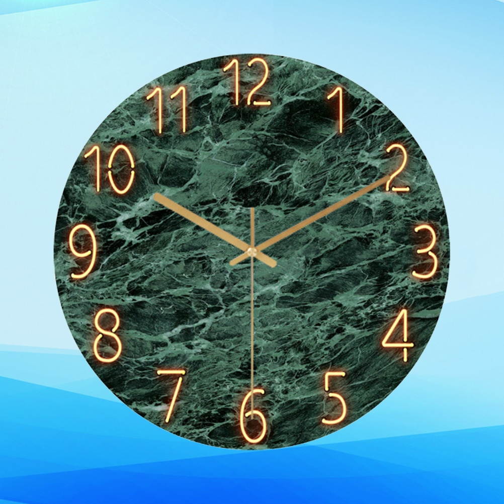 Glass Quartz Wall Clock Modern Silent Clock Hanging Decor for Living Room Bedroom Office (Starry Sky 30)