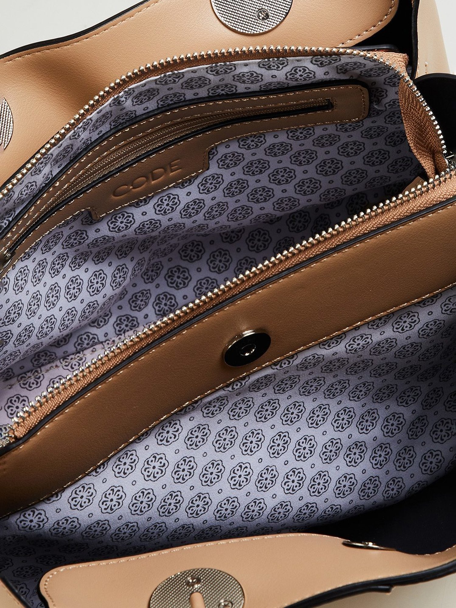 Code by Lifestyle Taupe Handbag