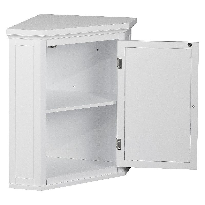 Slone White Shuttered Corner Cabinet - Elegant Home Fashion
