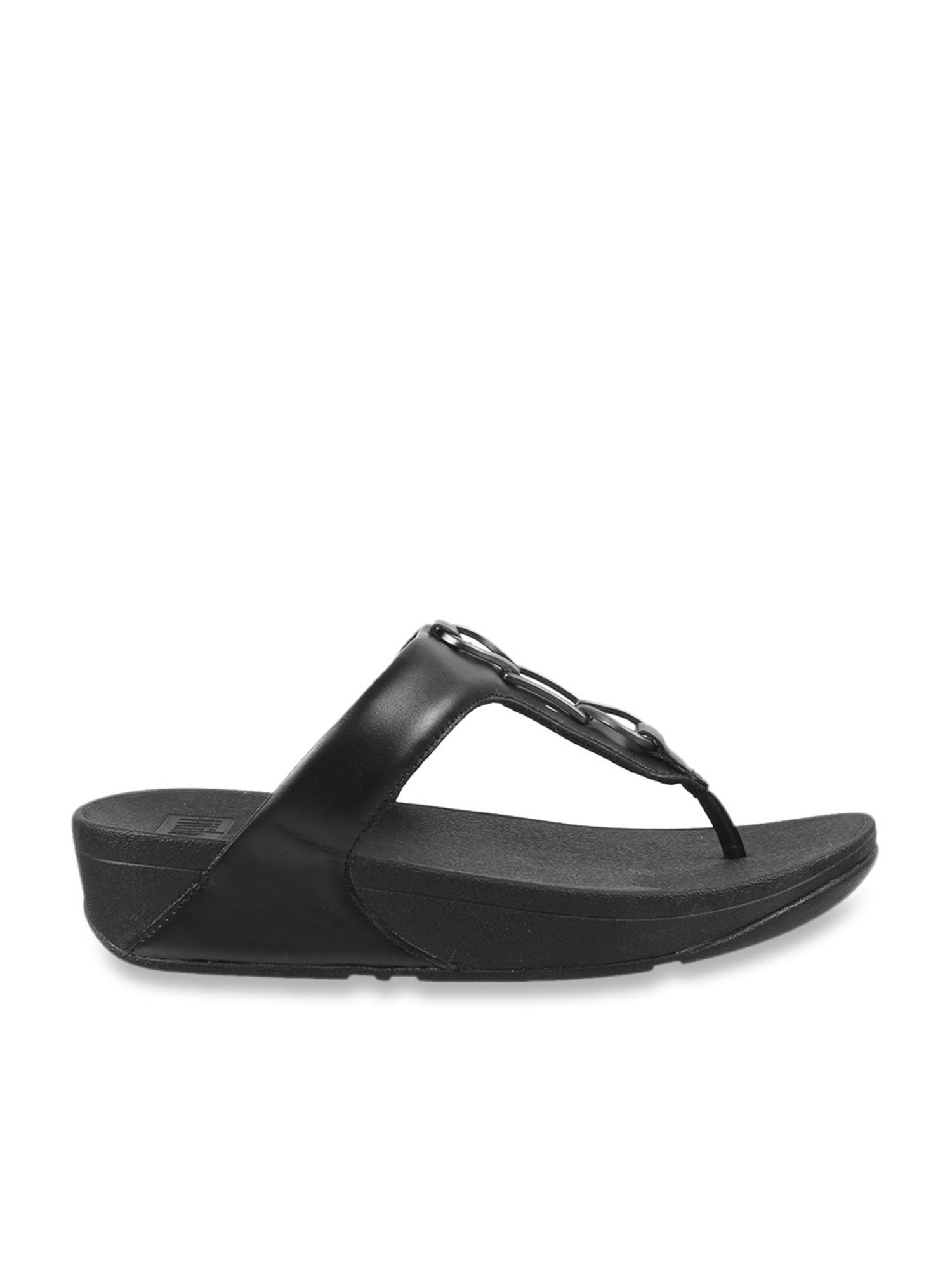 FitFlop Women's Black Thong Wedges