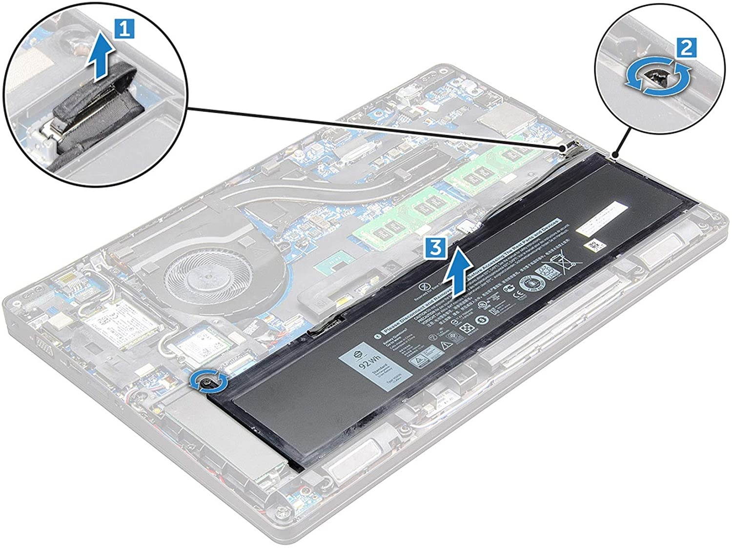JIAZIJIA VG93N Laptop Battery Replacement for Dell Latitude 15 5580 5590 5591 E5580 E5590 E5591 Precision 15 3520 3530 M3520 M3530 Series Notebook WFWKK 0WFWKK Black 11.4V 92Wh 7666mAh
