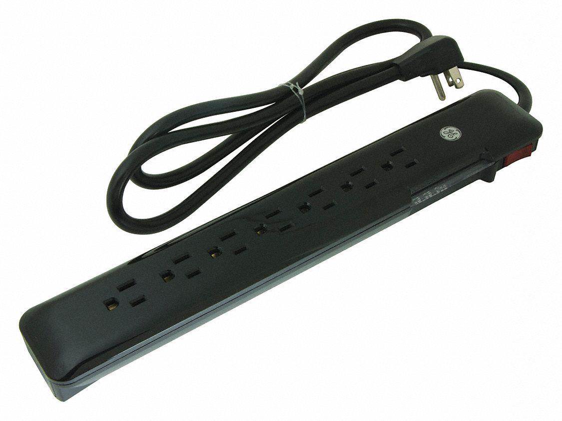 GE 34133 7-Outlet Surge Protector with Coaxial Protection, 8ft Cord