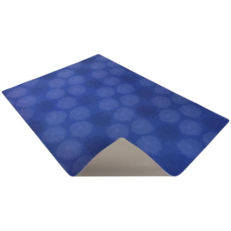 Drymate Cat Litter Trapping Mat - Floral Blue