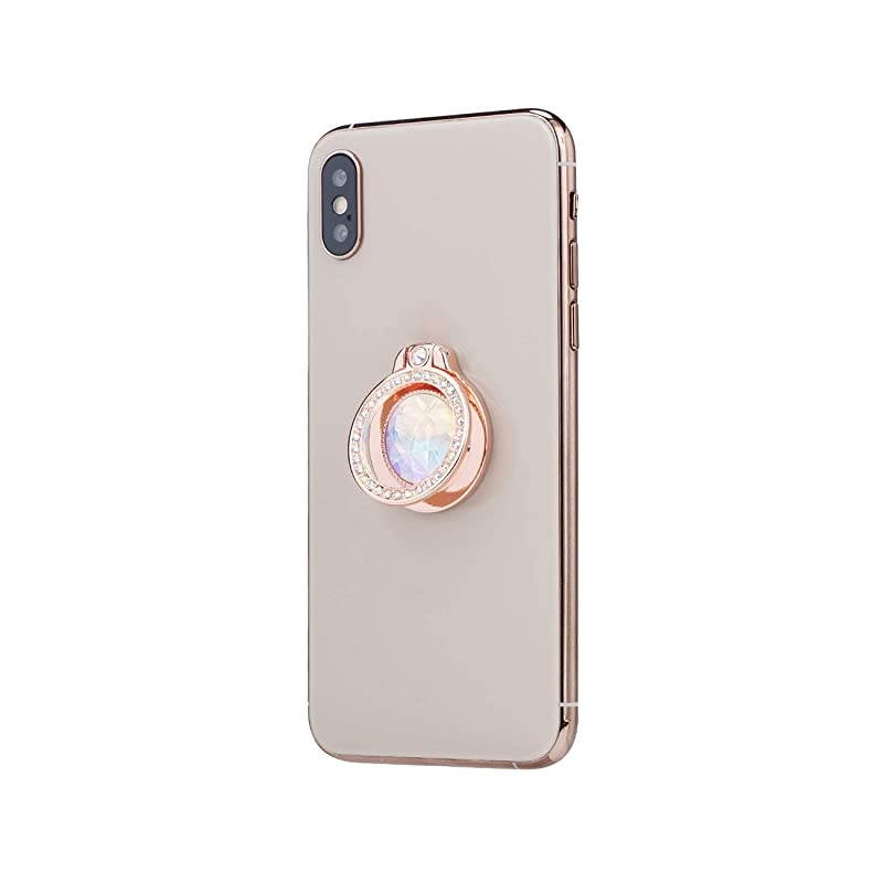 Glitter Bling Bling Phone Ring HolderSparkle Phone Ring Artificial Diamond StandRhinestone Cell Phone Finger Ring for PhonesPadRose Gold