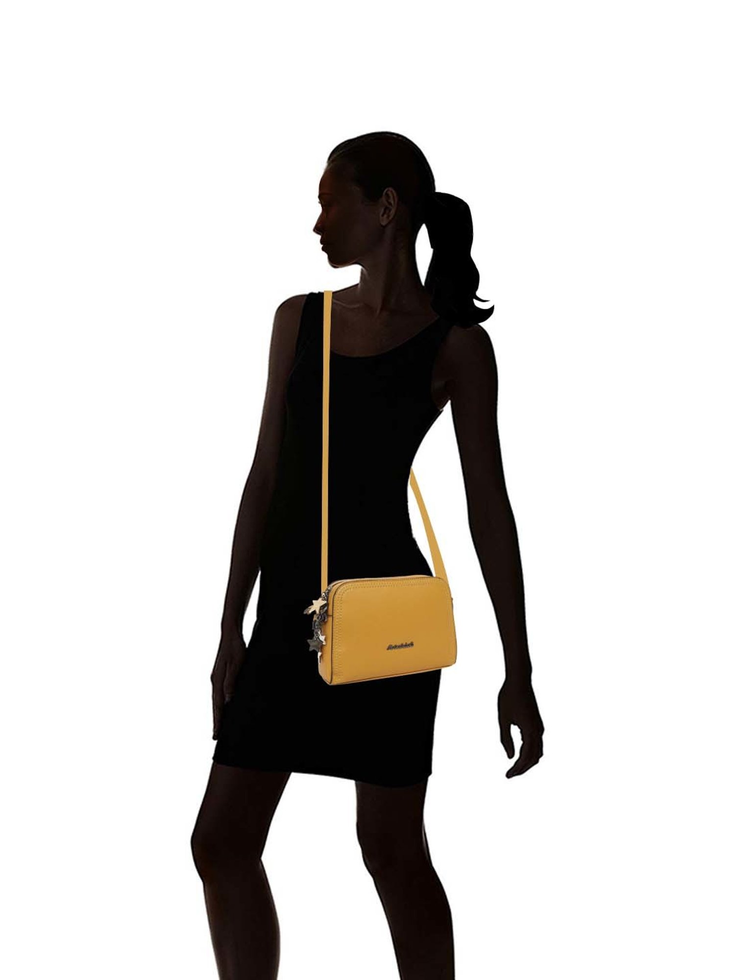 Marina Galanti Yellow Solid Medium Sling Handbag