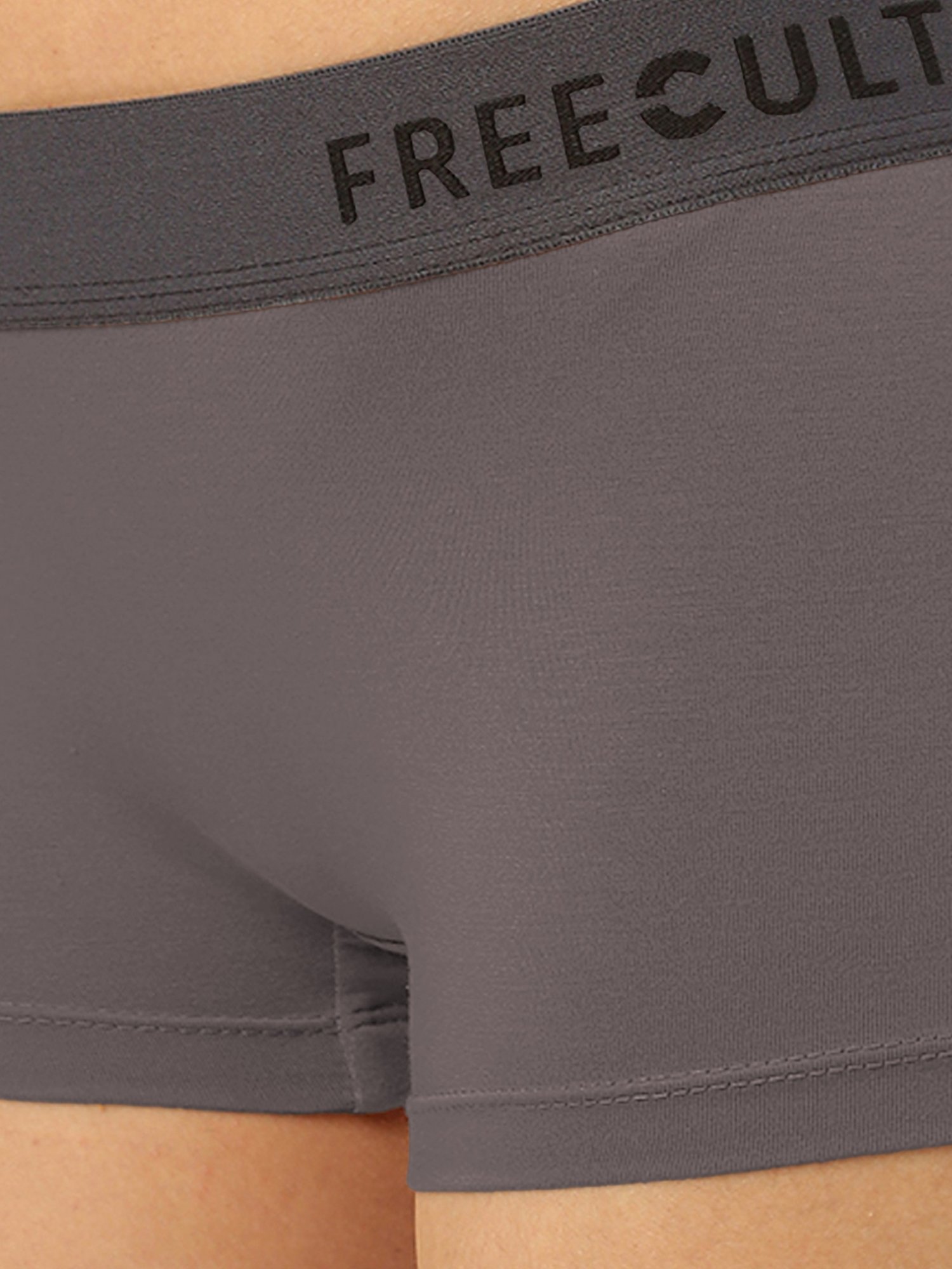 Freecultr Grey Plain Boy-Shorts Panties - Pack Of 2