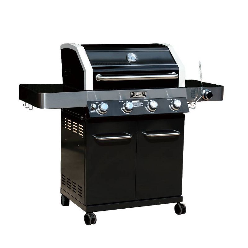 4-Burner Propane Gas Grill with ClearView Lid Black Model 24633 - Monument Grills