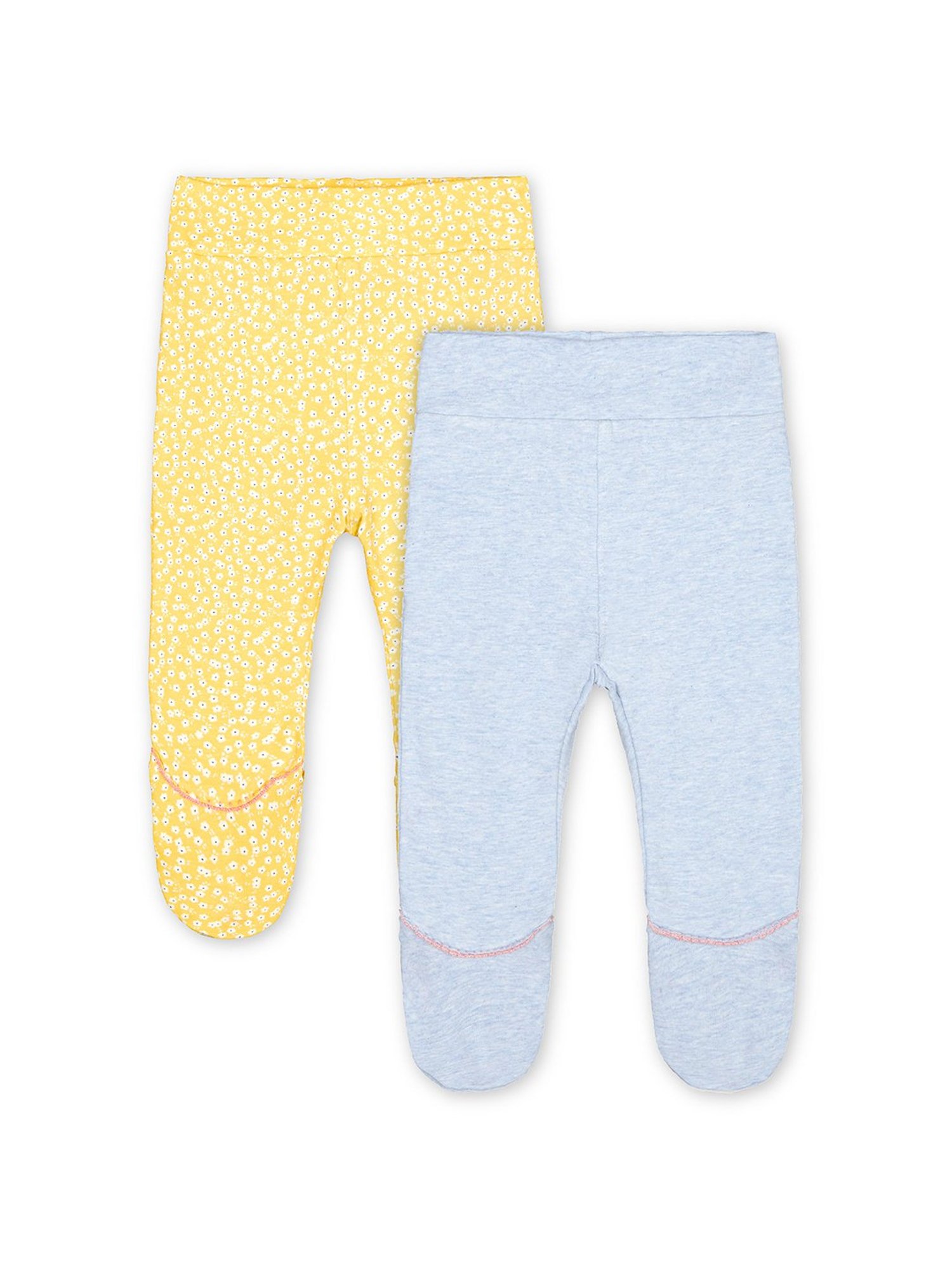 Mothercare Kids Yellow & Blue Printed Leggings (Pack Of 2)