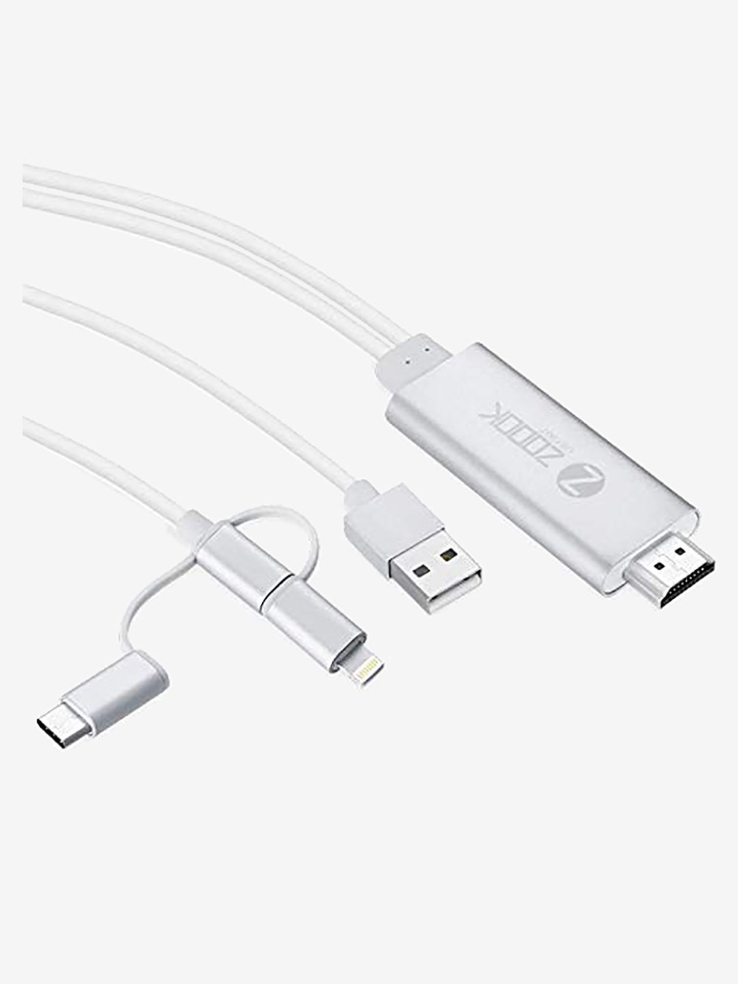 Zoook HDMILINK A300 3 in 1 HDMI Adapter Cable (Silver)
