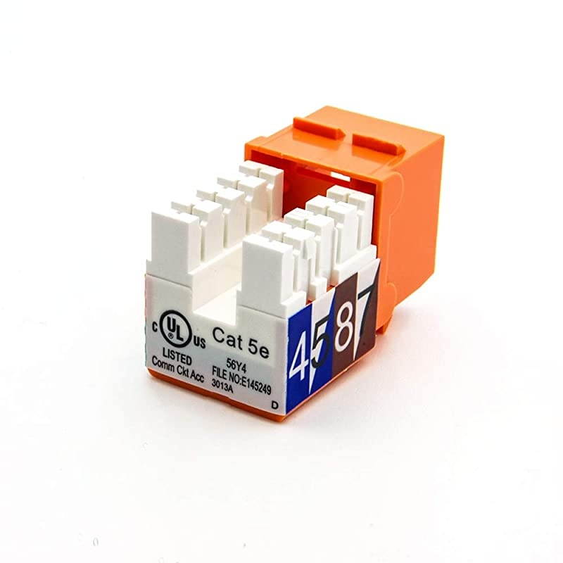 Cat.5E RJ45 110 Type Keystone Jack (50-Pack, Orange)