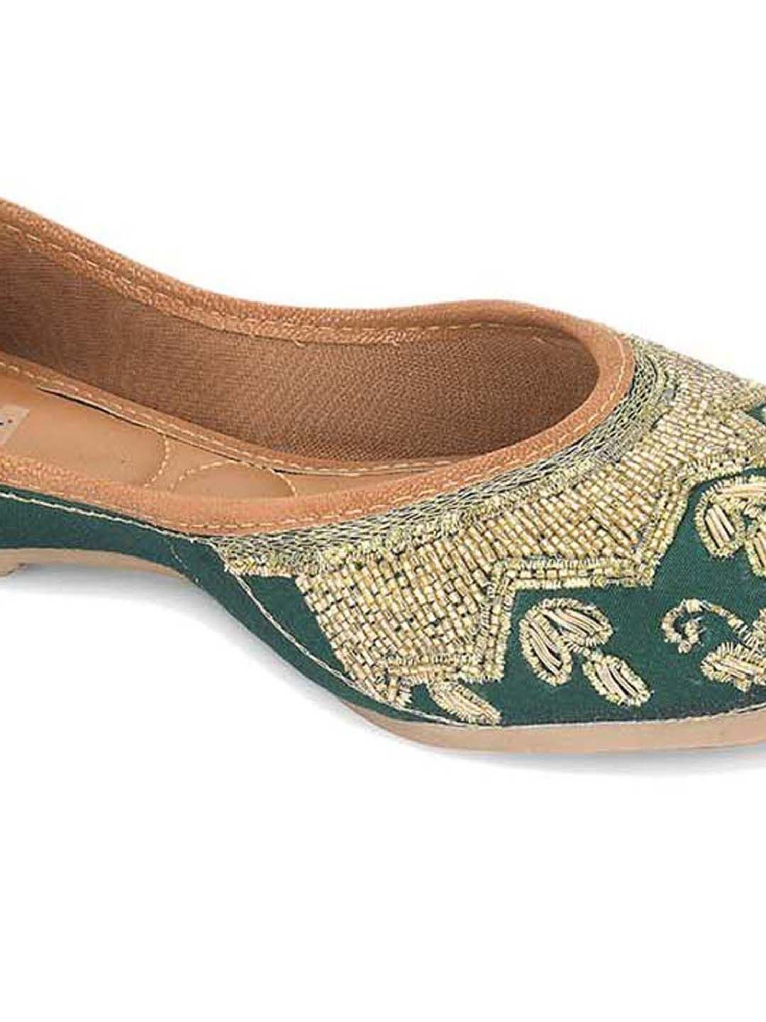 Desi Colour Women's Pine Green Ethnic Juttis