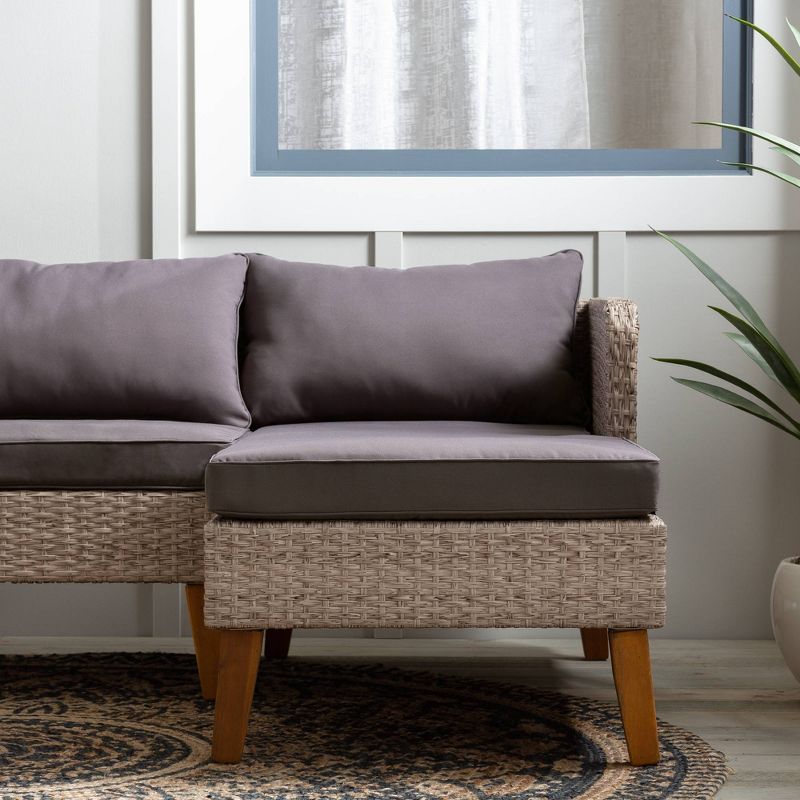 Chloe 3pc Rattan Outdoor Sectional Seating Set - Brookside Home