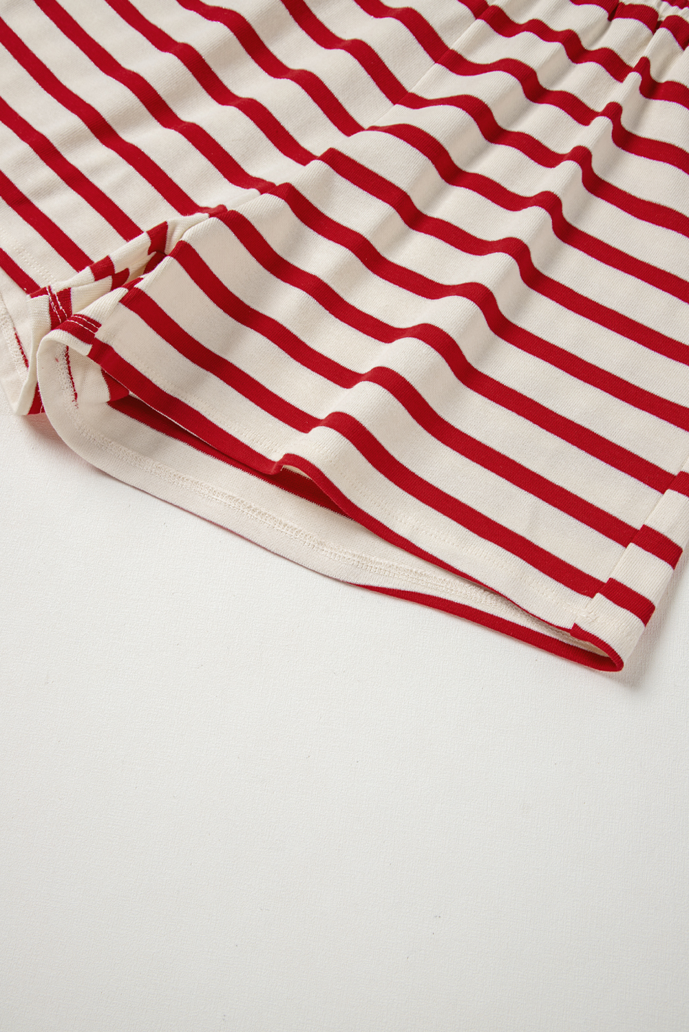 Skobeloff Textured Ruffle Split Top and Drawstring Shorts Set