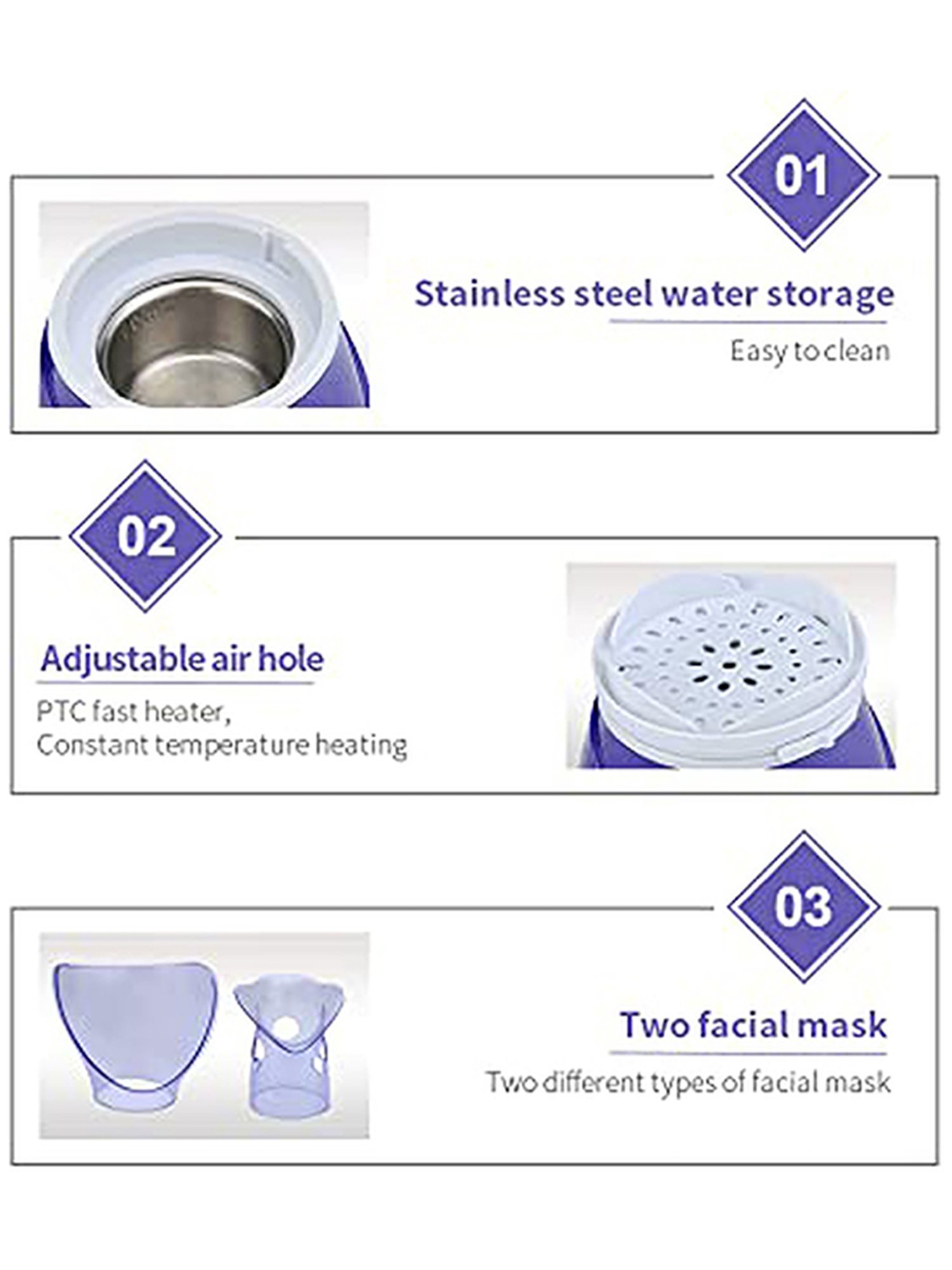 iGRiD IG-1092 Nano Ionic Facial Steamer (Purple)