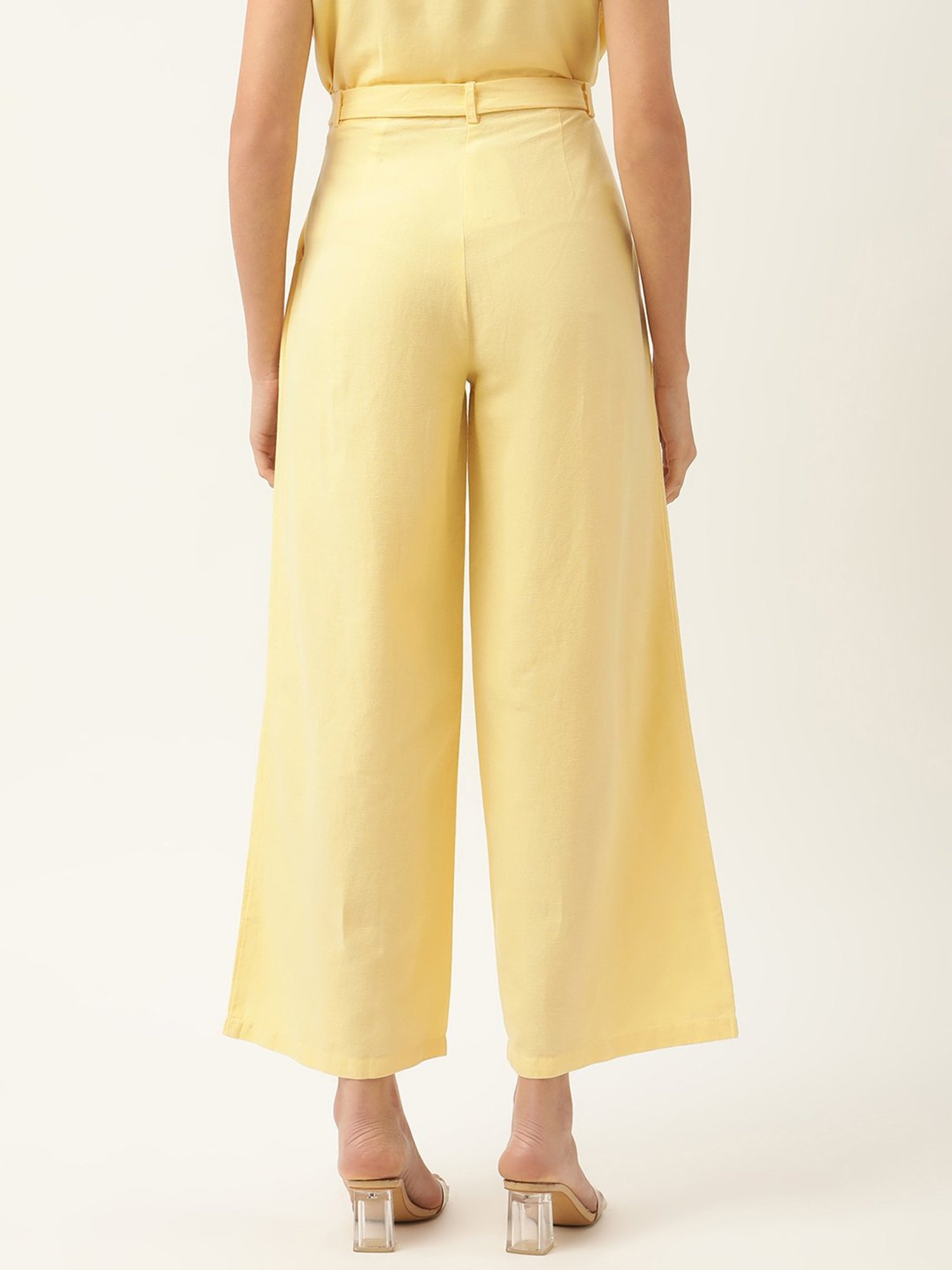 Rooted Yellow Drawstring Palazzos