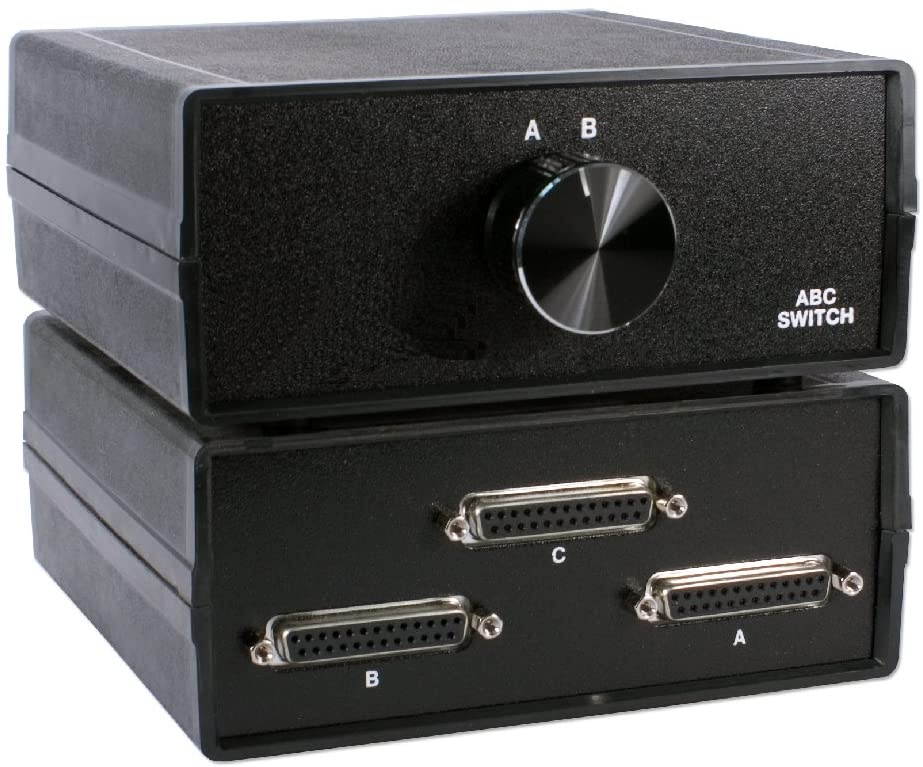 QVS SWL088A-FFF 2 Port DB25 Parallel or Serial Printer Share Manual Switch Box