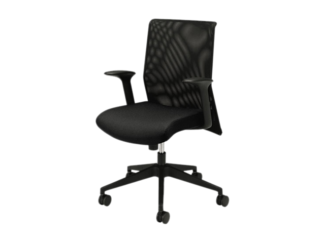 HON Wave Mesh High-Back Task Chair, with Height-Adjustable Arms, in Black (HVL702)
