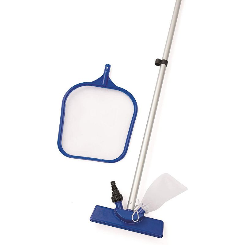 Bestway FlowClear Interchangeable Aboveground Inground Pool Skimmer Vacuum Cleaning Maintenance Kit with Aluminum Handle