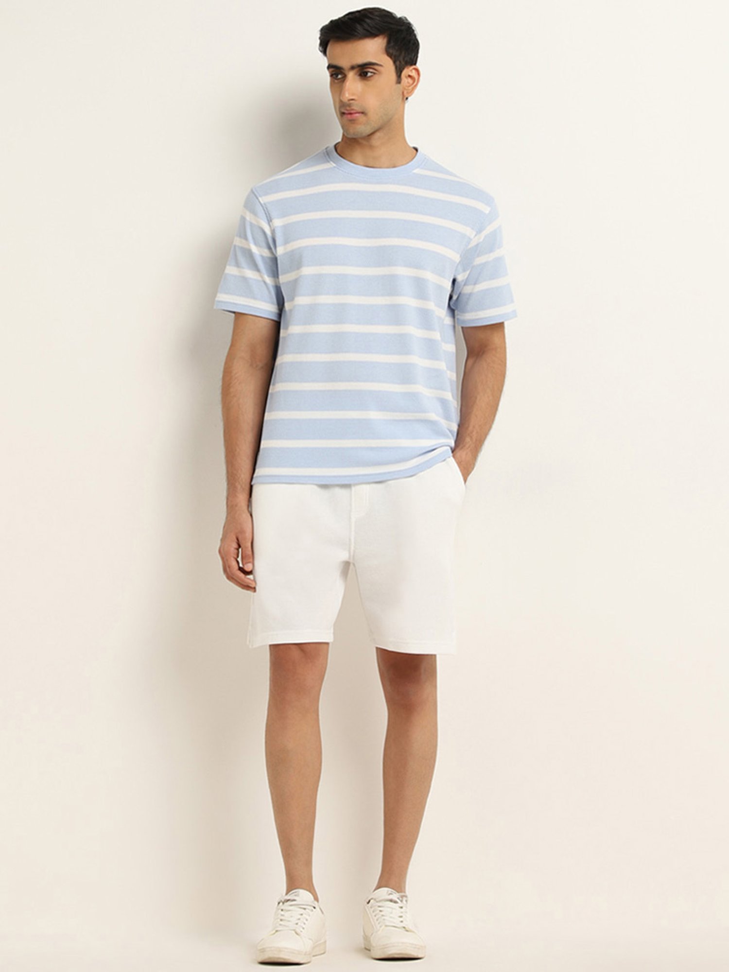 WES Lounge by Westside White Mid-Rise Relaxed Fit Shorts