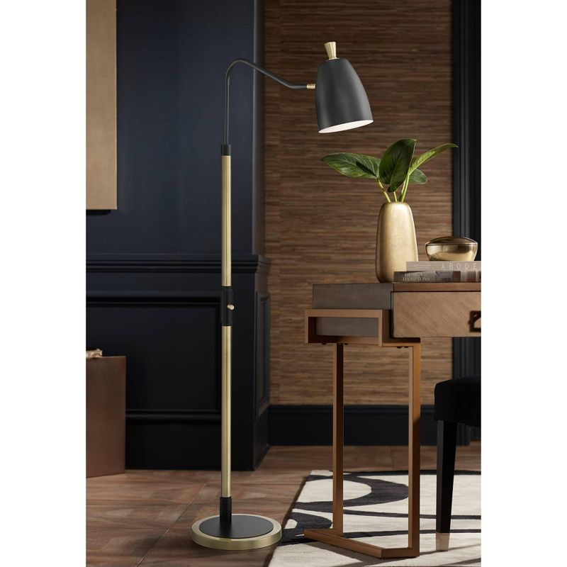 Possini Euro Design Possini Euro Sparta Black and Gold Pharmacy Floor Lamp