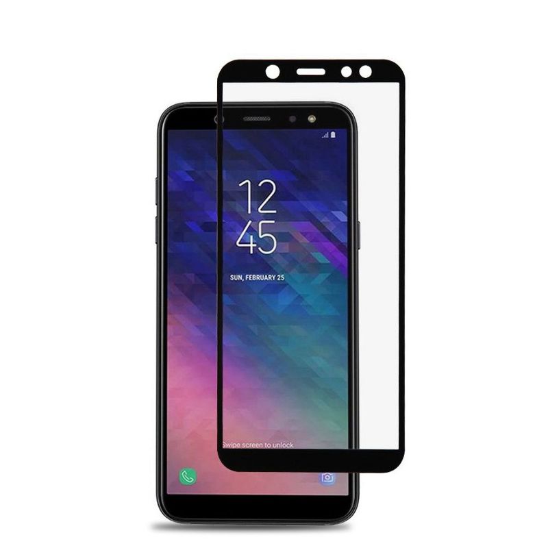 Valor Full Coverage Tempered Glass LCD Screen Protector Film Cover For Samsung Galaxy A6 (2018), Black
