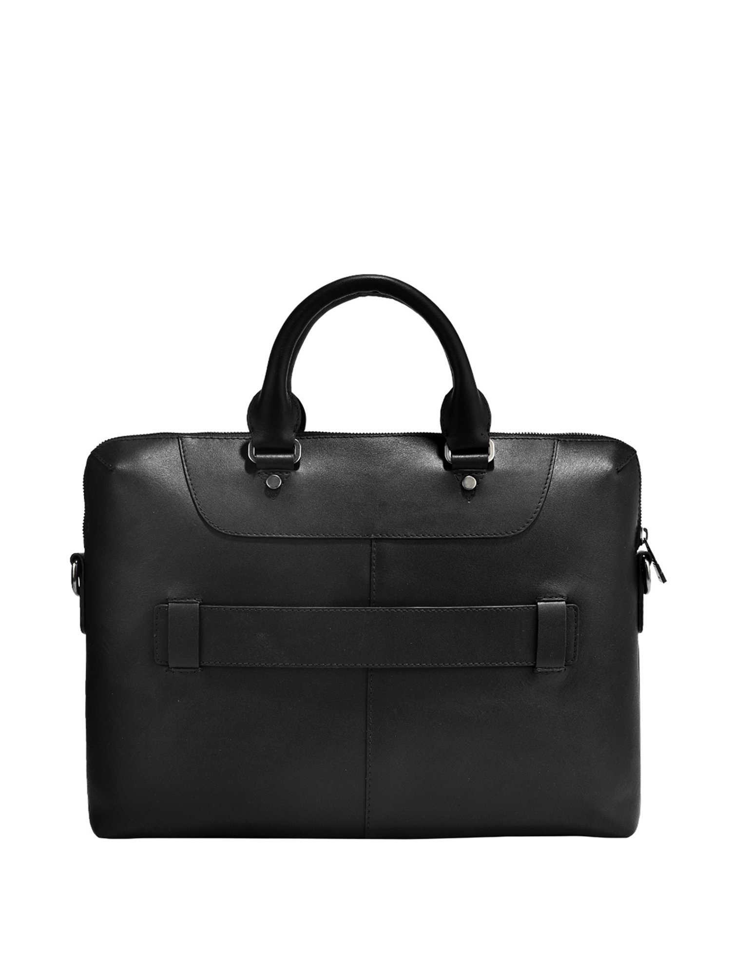 Eske Snowel Black Leather Medium Laptop Messenger Bag