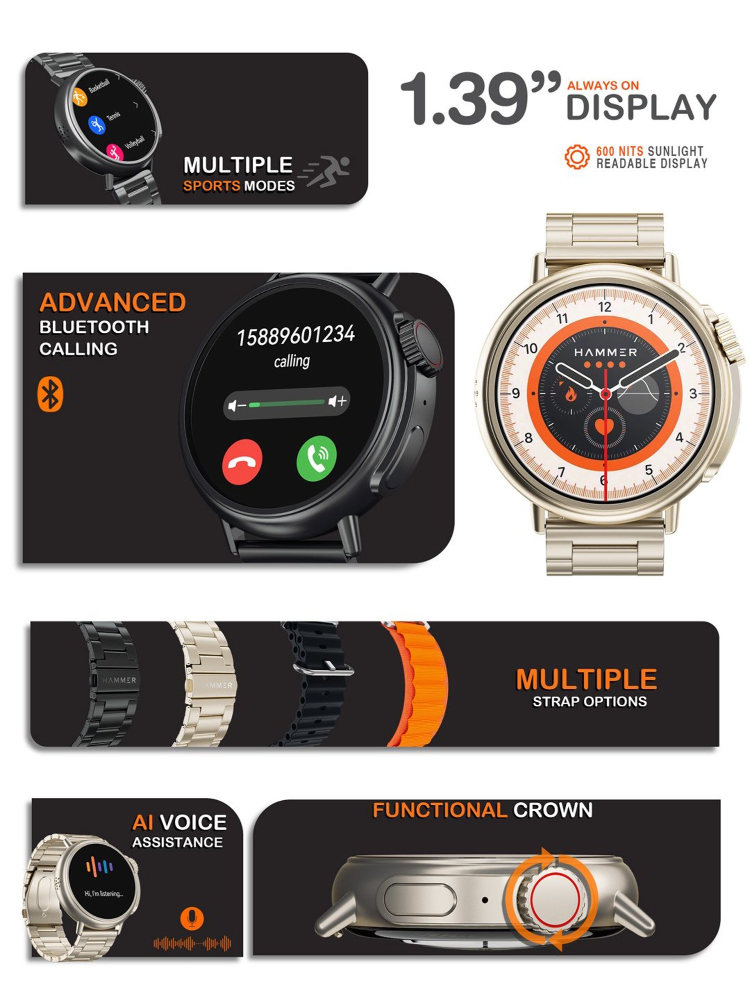 I Kall W1 Smartwatch (Black)