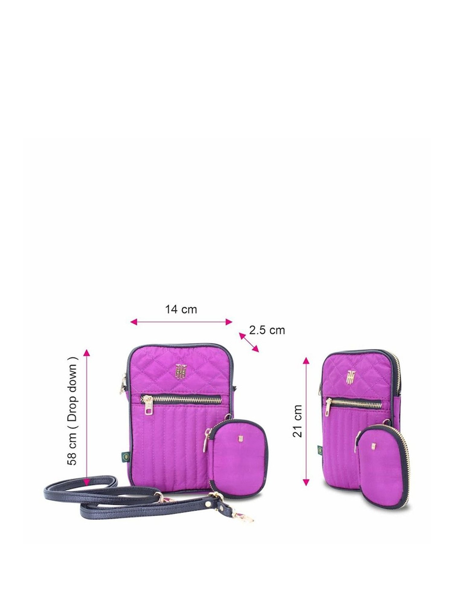 THE HOLISTIK Victory Purple Quilted Medium Cross Body Bag