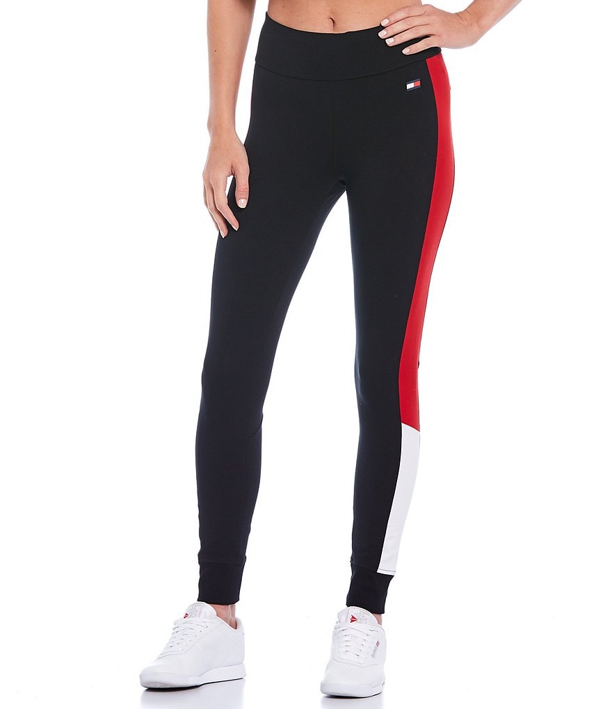 Tommy Hilfiger Sport High Rise Color Block Cuffed Jersey Leggings