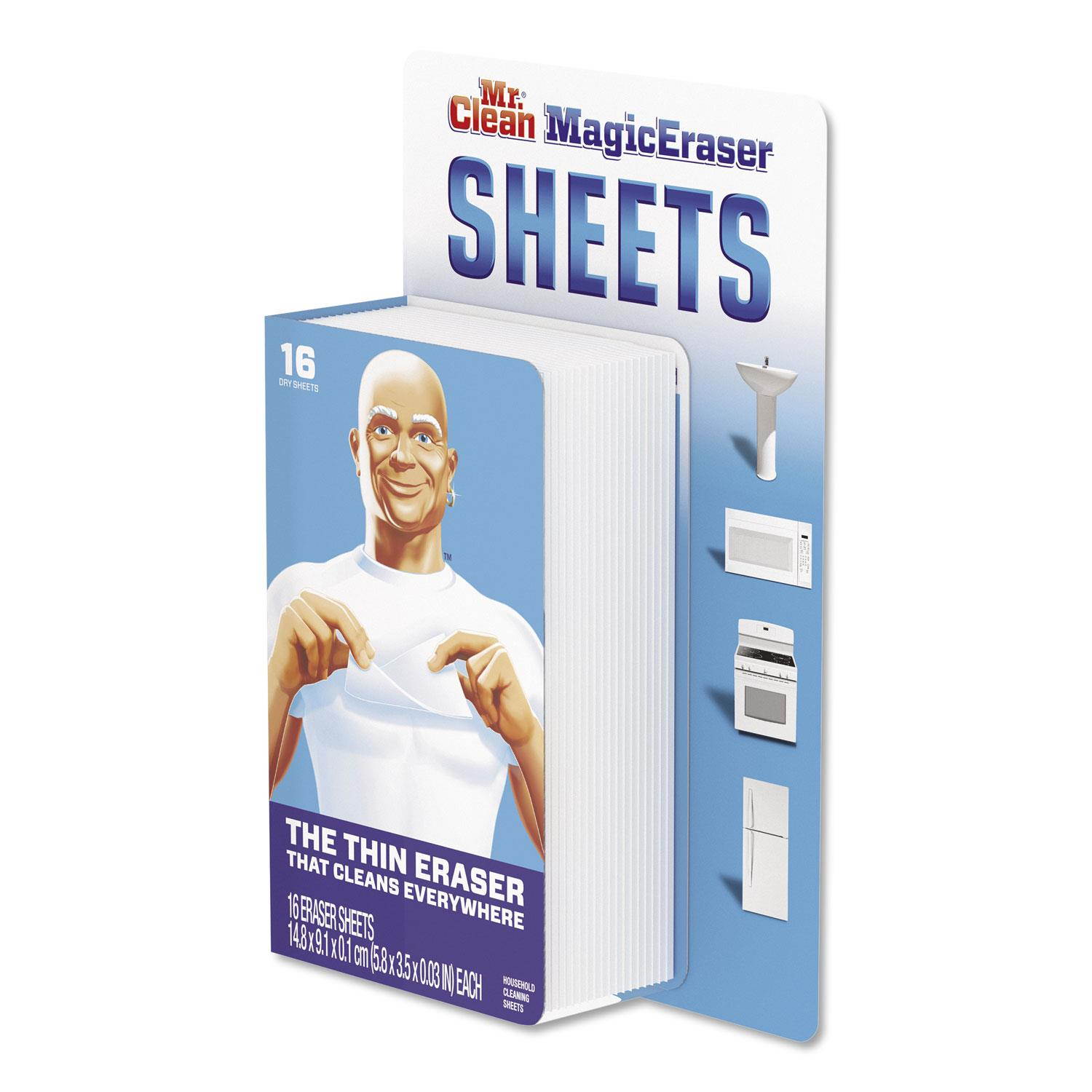 Mr. Clean Magic Eraser Sheets 3 1/2 x 5 4/5 x 0.03 White 16/Pack 8 Pack/Carton