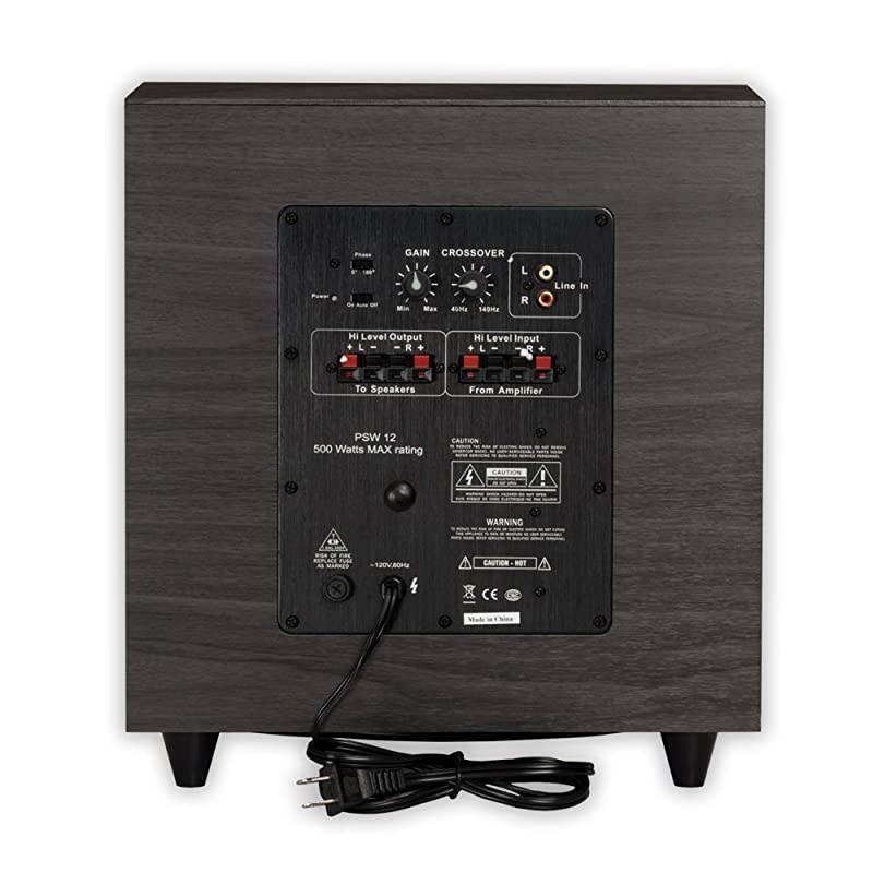 Audio PSW-12 500 Watt 12-Inch Down Firing Powered Subwoofer (Black)