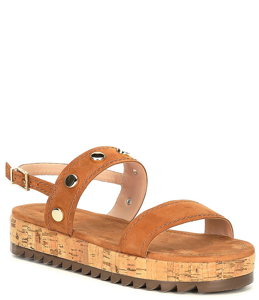 Schutz Rafah Suede Studded Detail Flatform Sandals