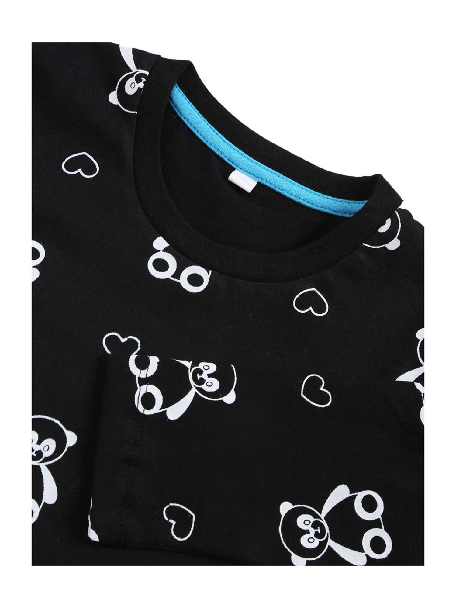 Kids Craft Black Printed T-Shirt with Pyjamas