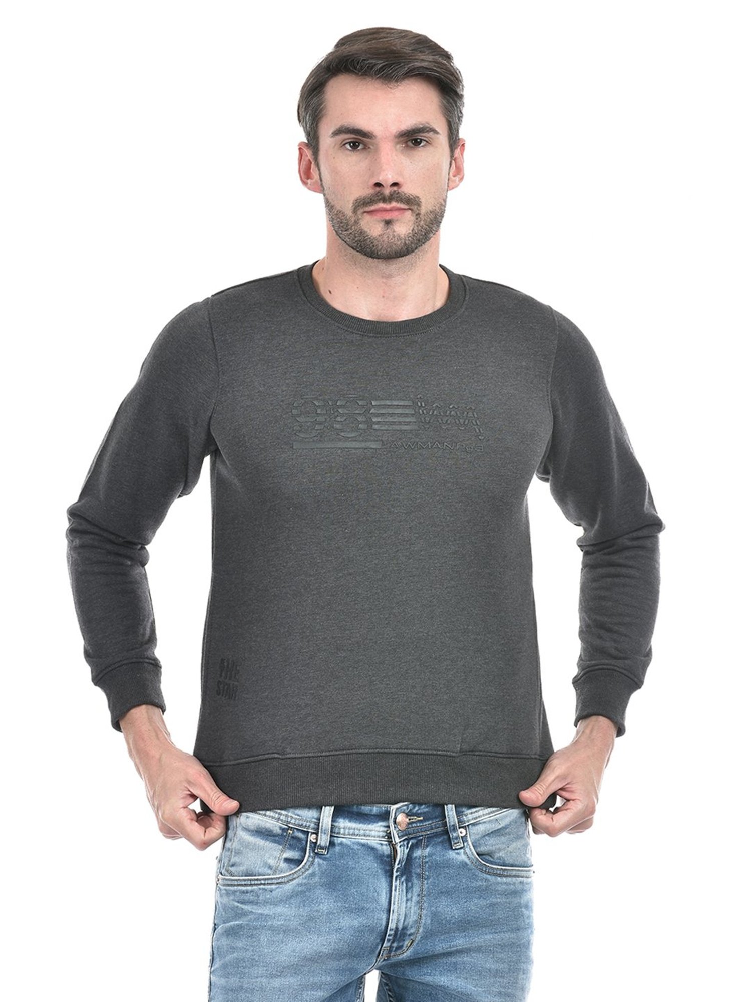 Forca Black Regular Fit Printed Sweatshirt