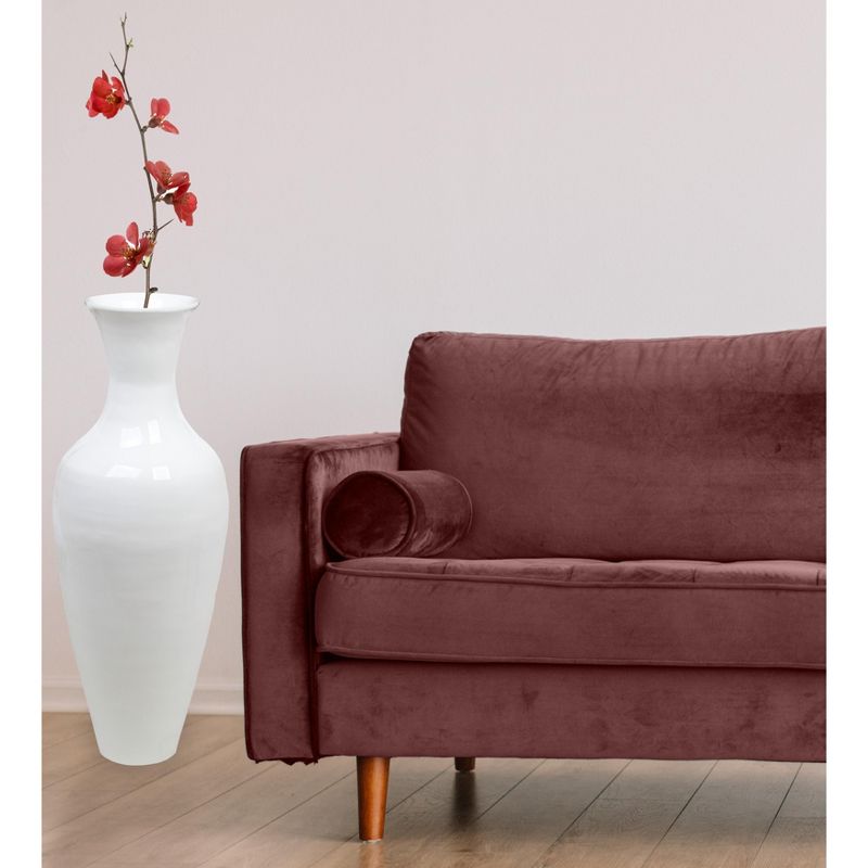 Uniquewise 37 Inch White Modern Bamboo Tall Floor Vase