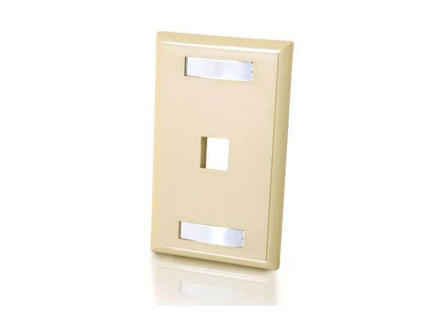 C2G 03710 1-Port Keystone Single Gang Wall Plate, Ivory