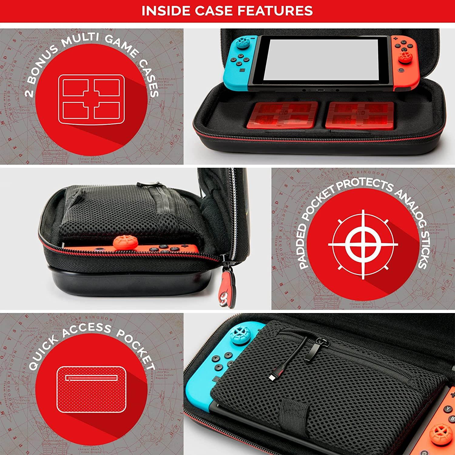 Nintendo Switch Super Mario Odyssey Carrying Case ? Protective Deluxe Travel Case ? PU Leather Exterior ? Official Nintendo Licensed Product