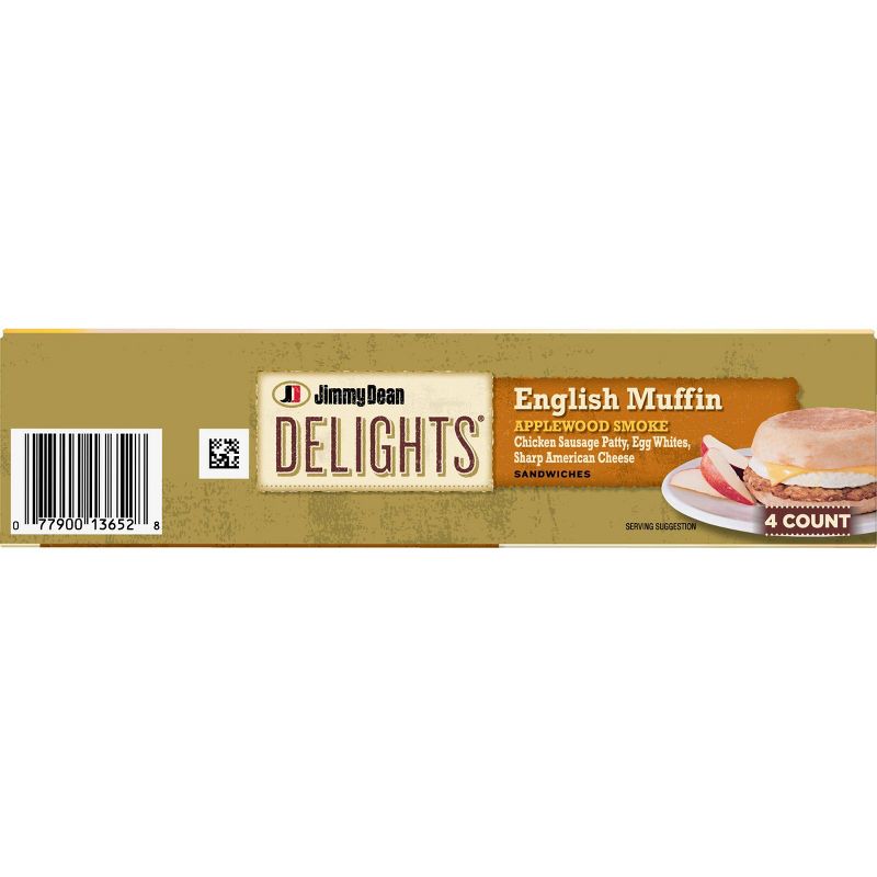 Jimmy Dean Delights Chicken Sausage, Egg Whites, & Cheese Frozen English Muffin - 4ct