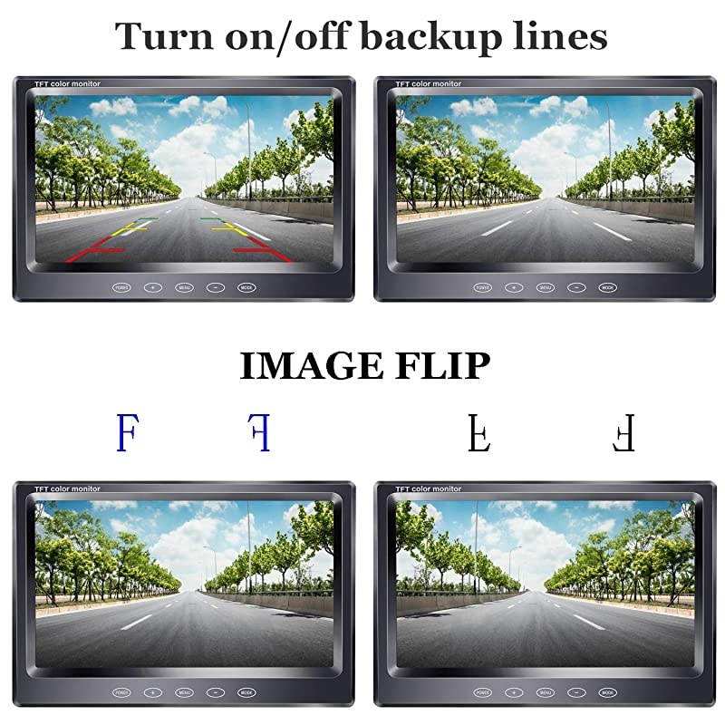 G2 AHD Backup Camera Kit with 7 Inch Touch Key Screen for Trucks,Trailers,Tractors,Vans,Campers,Motorhomes Single Power Rear View System,IP69K Waterproof Camera Guide Lines ON/Off