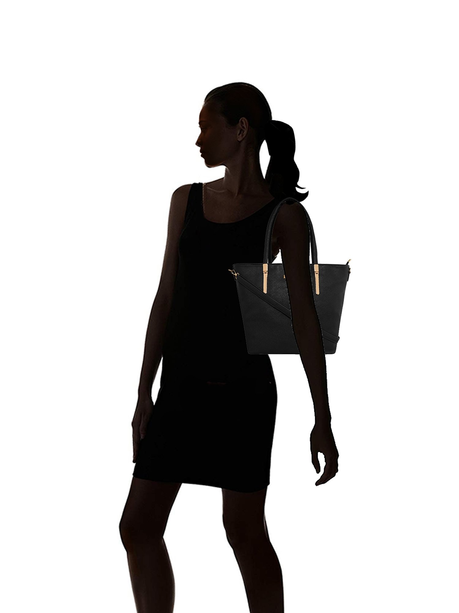 Giordano Black Solid Large Shoulder Handbag