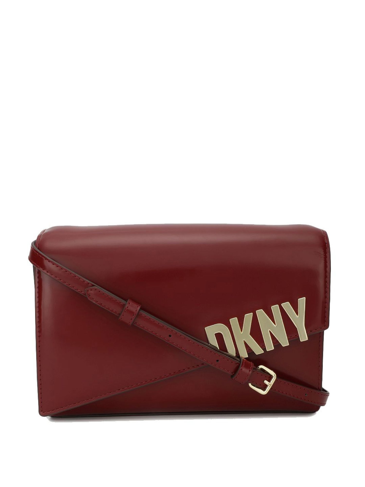Dkny Red Leather Solid Sling Handbag